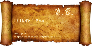 Milkó Bea névjegykártya